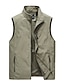 cheap Men-Men&#039;s Vest Gilet Fall Spring Street Daily Going out Regular Coat Stand Collar Zipper Breathable Loose Casual Jacket Sleeveless Pocket Plain Blue Army Green Gray / Outdoor