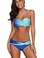 preiswerte Einteiler-Damen Bademode Bikinis 2 Stück Normal Badeanzug Batik Push-Up Hosen Schlank Blau Rote Stirnband Halfter Badeanzüge Sexy Boho Sexy / neu / Gepolsterte BHs