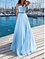cheap Formal Dresses-A-Line Evening Dresses Empire Dress Wedding Guest Floor Length Sleeveless Strapless Tulle with Beading 2022 / Formal Evening