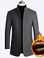 cheap Men&#039;s Jackets &amp; Coats-Men&#039;s Winter Coat Wool Coat Winter Long Woolen Solid Color Casual Street Daily Wine Navy Blue Coffee Gray / Thermal Warm / Breathable / Pocket