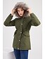 voordelige Donsjassen en parka&#039;s voor dames-Dames Park Causaal Herfst Winter Lang jas Normale pasvorm Basic Informeel Jacks Lange mouw Effen Klassiek Blozend Roze Leger Groen / Lente / Gevoerd