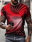 billige Geometrisk-Herre T-shirt Grafisk 3D Print 3D Rund hals Gul Lyserød Rød Blå Lilla 3D-udskrivning Plusstørrelser Daglig Kortærmet Tøj Basale