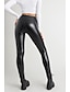 cheap Leggings-Women&#039;s Basic Essential Chic &amp; Modern Pants Leggings Ankle-Length Pants Club Stretchy Solid Colored PU Artificial Leather High Waist Skinny Wine Red Black Dark Green color Dark Blue S M L XL XXL