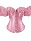 cheap Corsets-Corset Women&#039;s Tops Corsets Trachtenmieder Halloween Prom Wedding Party Birthday Party Black White Pink Sexy Country Simple Style Buckle Lace Up Lace Retro Push Up Lace Pure Color All Seasons