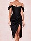 cheap Design Party Dresses-Women‘s Party Dress Corset Dress Sheath Dress Midi Dress Green Black Red Sleeveless Pure Color Ruched Spring Summer Off Shoulder Party S M L XL