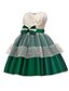 baratos Vestidos de Festa-Infantil Pouco Para Meninas Vestido Cor Sólida Vestido A Line Festa Espetáculo Paetês Com Transparência Laço Amarelo Rosa Verde Altura dos Joelhos Sem Manga Princesa Estilo bonito Vestidos Outono