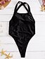 cheap One-piece swimsuits-Women&#039;s Swimwear One Piece Monokini Swimsuit Solid Color White Black Padded Strap Bathing Suits New Sexy / Padded Bras