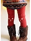 cheap Girls&#039; Pants &amp; Leggings-Kids Girls&#039; Leggings Gray Red Print Animal Active Fall Winter 3-8 Years Daily Wear / Tights / Cute / Cotton