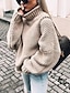cheap Coats &amp; Trench Coats-Women&#039;s Sweater Pullover Jumper Solid Color Knitted Basic Casual Chunky Long Sleeve Loose Sweater Cardigans Fall Winter Turtleneck Light Blue Green White