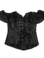 cheap Corsets-Corset Women&#039;s Tops Corsets Trachtenmieder Halloween Prom Wedding Party Birthday Party Black White Pink Sexy Country Simple Style Buckle Lace Up Lace Retro Push Up Lace Pure Color All Seasons