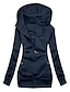 cheap Hoodie Jacket-Women&#039;s Coat Hoodie Jacket Warm Daily Zipper Hoodie Casual Solid Color Regular Fit Outerwear Long Sleeve Winter Fall Pink Navy Blue Gray S M L XL XXL XXXL