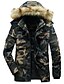 cheap Men&#039;s Downs &amp; Parkas-Men&#039;s Padded Daily Winter Long Coat Hooded Standard Fit Jacket Long Sleeve Geometric Army Green
