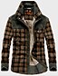 cheap Men&#039;s Jackets &amp; Coats-men&#039;s plaid shirt Jacket winter fleece warm outdoor thick fuzzy sherpa lined button down corduroy flannel shirt jacket brown