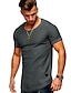 billige Casual T-shirts til mænd-Men&#039;s T shirt Tee Tee Plain Slim Pleated Crew Neck Plus Size Normal Casual Short Sleeve Pleated Sleeve Clothing Apparel Sportswear Muscle Esencial
