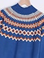 cheap Sweaters-Women&#039;s Sweater Pullover Jumper Knitted Print Geometric Stylish Basic Casual Long Sleeve Regular Fit Sweater Cardigans Crew Neck Fall Spring Blue Gray Khaki / Holiday