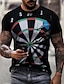 cheap Men&#039;s 3D Tee-Men&#039;s T shirt Tee Graphic 3D Round Neck Red White Black 3D Print Daily Holiday Short Sleeve 3D Print Clothing Apparel Casual / Summer / Summer