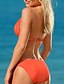 cheap Bikini Sets-Women&#039;s Swimwear Bikini 2 Piece Swimsuit Push Up Slim Solid Color Light Blue Blue Black Royal Blue Orange Halter Strap Bathing Suits New Elegant Romantic / Sexy / Sweet / Padded Bras