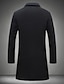 cheap Men&#039;s Jackets &amp; Coats-Men&#039;s Trench Coat Coat Overcoat Long Fall Solid Color Pocket Casual Street Daily Thermal Warm Breathable Black Gray Khaki / Winter