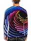 preiswerte Geometrical-Herren T-Shirt T-Shirt Optische Illusion Grafik Prints Spirale Streifen Rundhalsausschnitt Grün Schwarz Blau Lila Rosa 3D-Druck Täglich Urlaub Langarm Print Kleidung Designer Casual Big and