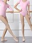 cheap Gymnastics-Ballet Leotard Gymnastics Leotards Women&#039;s Bodysuit Cotton High Elasticity Quick Dry Breathable Sweat wicking Solid Color Short Sleeve Training Competition Ballet Dance Rhythmic Gymnastics Gymnastics