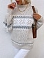 Недорогие Свитера-женский пуловер свитер джемпер водолазка в рубчик вязаный акрил вязаный осень зима рождество повседневное Рождество праздник винтажный стиль с длинным рукавом снежинка розовый синий абрикос s m l