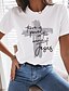 cheap Tees &amp; T Shirts-Women&#039;s Casual Daily Holiday T shirt Tee 3D Printed Short Sleeve Graphic Patterned Round Neck Print Basic Tops White T S / Loose