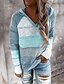 cheap Knit Tops-Women&#039;s Sweater Pullover Color Block Knitted Casual Long Sleeve Loose Sweater Cardigans Fall Spring Hooded Green Black Wine / Holiday / Work