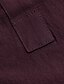 cheap Men&#039;s Clothing-Men&#039;s Henley Shirt Plain non-printing Stand Collar Home Daily Long Sleeve Button-Down Tops Lightweight Fashion Wine