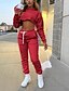 cheap Two Piece Set-Women&#039;s Women Active Basic Plain Sports Outdoor Causal Two Piece Set Hooded Pant Jogger Pants Crop Top Hoodie Tracksuit Drawstring Tops
