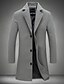 cheap Men&#039;s Outerwear-Men&#039;s Trench Coat Coat Overcoat Pocket Long Coat Black Gray Khaki Street Casual Single Breasted Fall Turndown Slim S M L XL XXL 3XL / Daily / Thermal Warm / Breathable / Solid Color / Winter