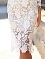 cheap Romantic Lace Dresses-Women&#039;s Party Dress Wedding Guest Dress Lace Dress White Dress Knee Length Dress White 3/4 Length Sleeve Pure Color Lace Fall Spring Summer Crew Neck Party Party 2022