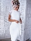 olcso design party ruhák-női hivatalos party ruha bodycon tok ruha térdig érő ruha fehér ujjatlan tiszta színű fűzős tavaszi nyár legénységi nyak esküvői vendég karcsú 2023 s m l xl
