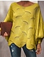 cheap Sweaters &amp; Cardigans-Women&#039;s Pullover Sweater Jumper Solid Color Hollow Out Knitted Stylish Basic Casual Plus Size Long Sleeve Oversized Lantern Sleeve Sweater Cardigans Fall Spring Summer Boat Neck Yellow Blushing Pink
