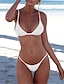 cheap Bikini Sets-Women&#039;s Swimwear Bikini 2 Piece Swimsuit Push Up Slim Solid Color White Black Gray Light Pink Pink Strap Bathing Suits New Sexy / Padded Bras