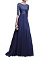 voordelige feestjurken ontwerpen-dames bruiloft gastjurk prom dress maxi lange jurk blauw wit zwart grijs paars wijn beige halve mouw pure kleur rits kant herfst lente ronde hals elegant romantisch vintage slank 2023 s m l xl xxl