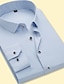 levne Pánské společenské košile-Pánské Košile k obleku Košile na knoflíky Košile s límečkem Bledě růžová Bílá Žlutá Dlouhý rukáv Bez vzoru Hranatý Celý rok Svatební Práce Oblečení Tisk