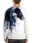 cheap Men-Men&#039;s Unisex T shirt Tee Shirt Tee Crew Neck Graphic Prints Eagle White Blue Purple Yellow 3D Print Long Sleeve Print Daily Holiday Tops Designer Casual Big and Tall