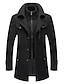 cheap Men&#039;s Jackets &amp; Coats-Men&#039;s Overcoat Wool Coat Trench Coat Winter Long Wool Woolen Solid Colored Active Daily Black Camel Gray