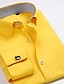 baratos Camisas masculinas de negócios-Homens Camisa Social Saia Jacquard azul LF-16 Colarinho interno xadrez amarelo LF-21 Jacquard rosa LF-17 Manga Longa Colarinho Casamento Roupa