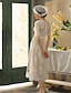 olcso Menyasszonyi ruhák-fogadás menyasszonyi ruha vintage egyszerű esküvői ruha egy vonalú vállsapka ujjú teahosszú szatén menyasszonyi ruha ráncokkal nyári esküvő 2024