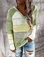 cheap Knit Tops-Women&#039;s Sweater Pullover Color Block Knitted Casual Long Sleeve Loose Sweater Cardigans Fall Spring Hooded Green Black Wine / Holiday / Work