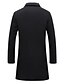 cheap Men&#039;s Jackets &amp; Coats-Men&#039;s Coat Peacoat Long Fall Solid Color Pocket Casual Street Daily Thermal Warm Breathable Dark Grey Black Khaki / Winter