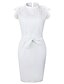 cheap Design Party Dresses-Women‘s Formal Party Dress Bodycon Sheath Dress Knee Length Dress White Sleeveless Pure Color Lace up Spring Summer Crew Neck Wedding Guest Slim 2023 S M L XL
