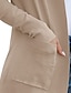 Χαμηλού Κόστους Ζακέτες-Γυναικεία Ζακέτα Πλεκτό Μπροστινή τσέπη Συμπαγές Χρώμα Βασικό Καθημερινό Μαλακή Μακρυμάνικο Κανονικό Πουλόβερ ζακέτες Ανοικτό Μπροστά Φθινόπωρο Χειμώνας Άνοιξη Θαλασσί Κρασί Μαύρο / Εξόδου