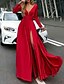 cheap Party Dresses-Women‘s Prom Party Dress Cocktail Dress Swing Dress Long Dress Maxi Dress Green Red Long Sleeve Pure Color Split Winter Fall Autumn V Neck Party Winter Dress 2023 S M L XL XXL
