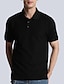 cheap Men&#039;s Clothing-Men&#039;s Golf Shirt Plain Turndown Daily Wear Short Sleeve Tops 70% Cotton 30% Polyester Classic &amp; Timeless White Black Gray / Machine wash / Medium / Micro-elastic