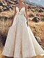 cheap Luxury Wedding Dresses-A-Line Wedding Dresses Strapless Floor Length Lace Tulle Sleeveless Country Sexy Luxurious Backless with Appliques 2022