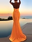 cheap Maxi Dresses-Women&#039;s Sheath Dress Maxi long Dress Orange Sleeveless Solid Color Backless Fall Spring Deep V Party Formal Sexy Prom Dress Slim 2022 S M L XL