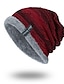 cheap Men&#039;s Hats-Men&#039;s Beanie Hat Black Wine Pure Color Knitted Outdoor Daily Warm Pure Color