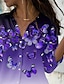 cheap Women&#039;s Blouses &amp; Shirts-Women&#039;s Shirt Blouse Pink Blue Purple Animal Butterfly Button Print Long Sleeve Holiday Weekend Streetwear Casual Shirt Collar Regular Butterfly S